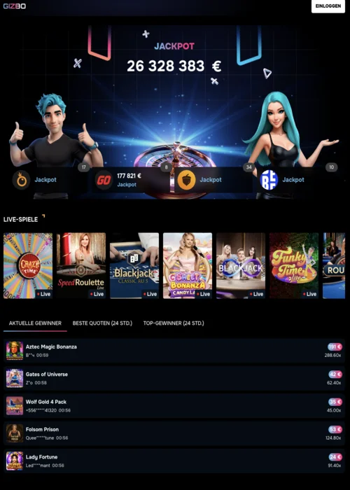 Bonusstruktur Gizbo Casino